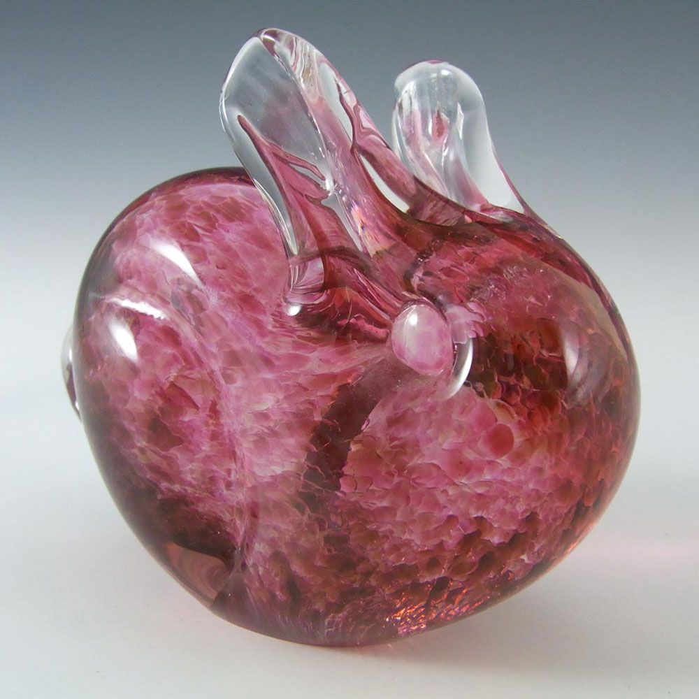 (image for) Wedgwood Pink Glass Rabbit Paperweight SG422 - Marked - Click Image to Close