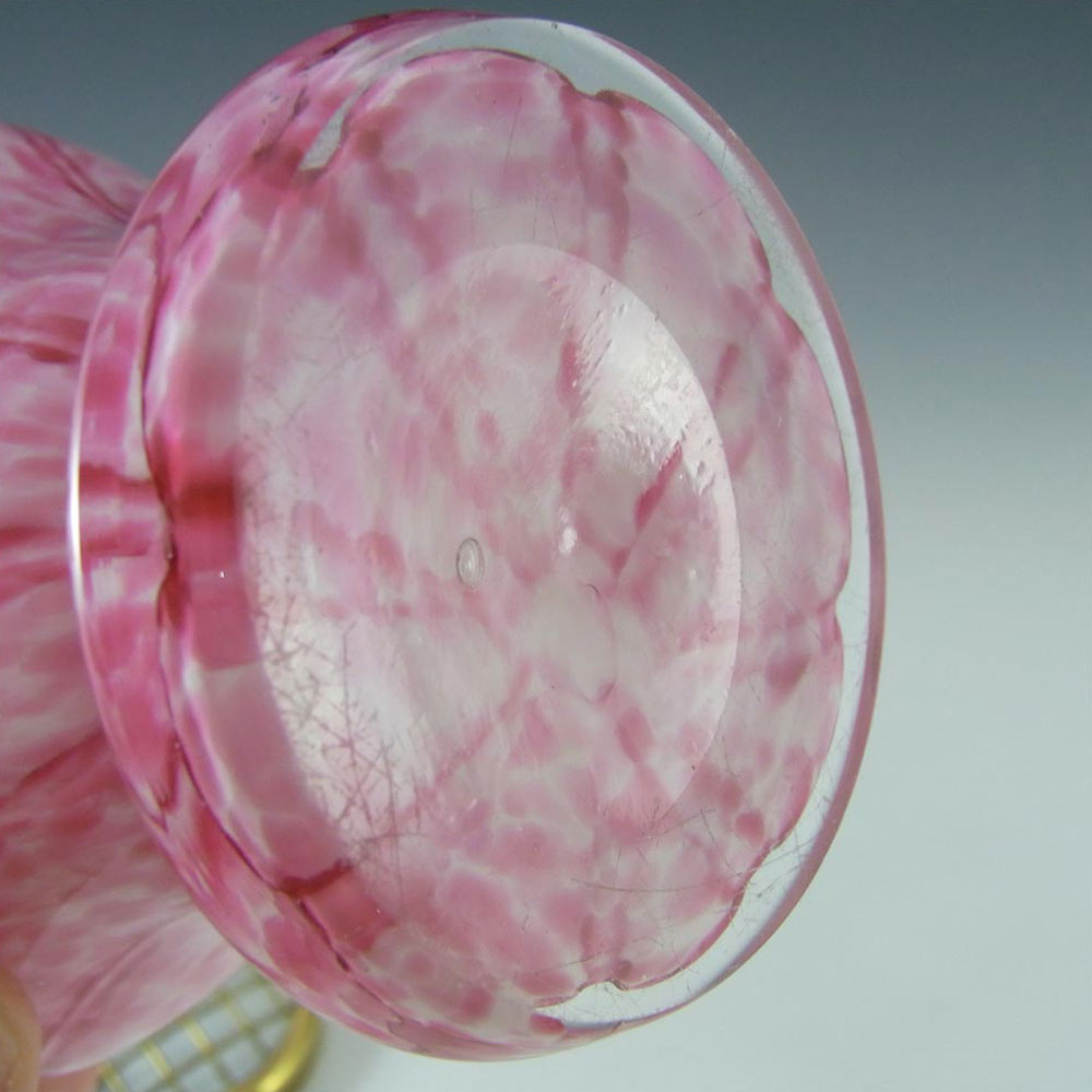 (image for) Welz Czech Pink Aventurine Glass 'Vertical Stripes' Vase #1 - Click Image to Close