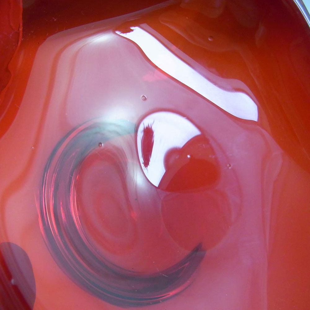 (image for) Whitefriars #9517 Ruby Red Glass Four Sided Bowl - Click Image to Close