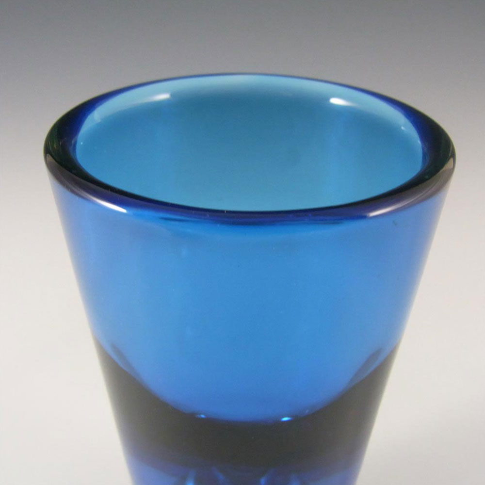 Whitefriars #9584 Cased Blue Glass Flared Vase - Click Image to Close