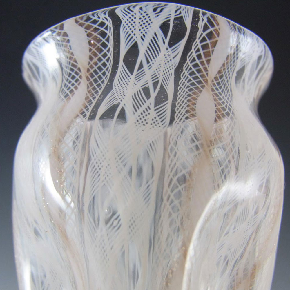 Salviati Murano Zanfirico & Aventurine Glass Vase - Click Image to Close