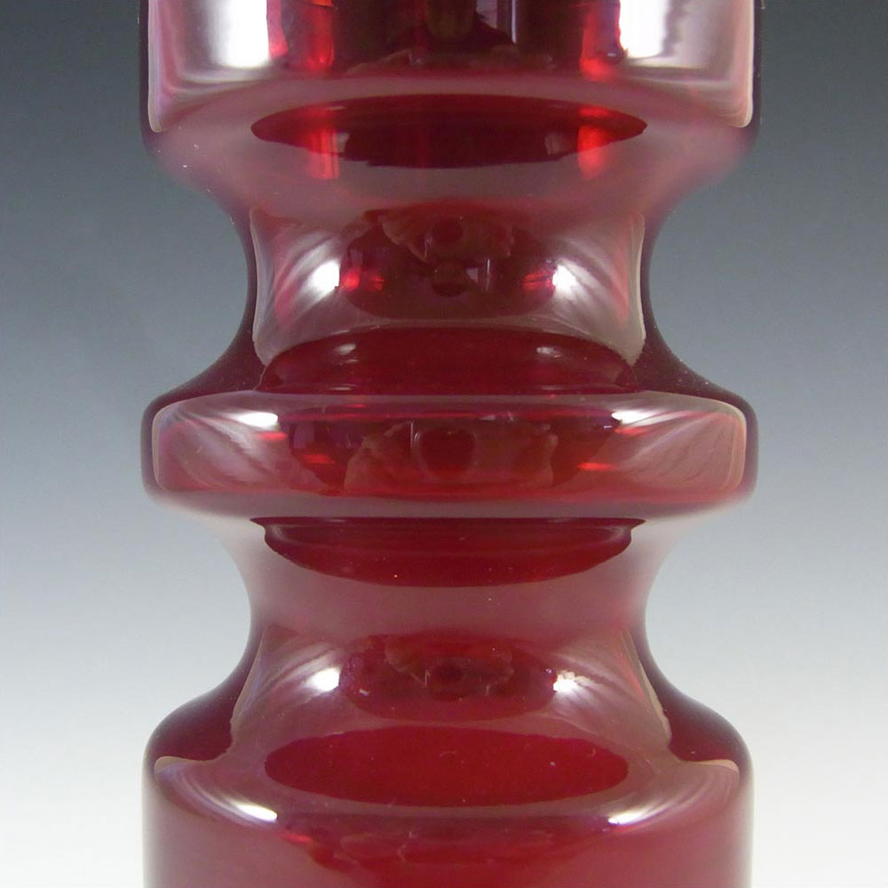 Alsterfors #S5000 Per Ström Red Cased Glass Hooped Vase - Click Image to Close