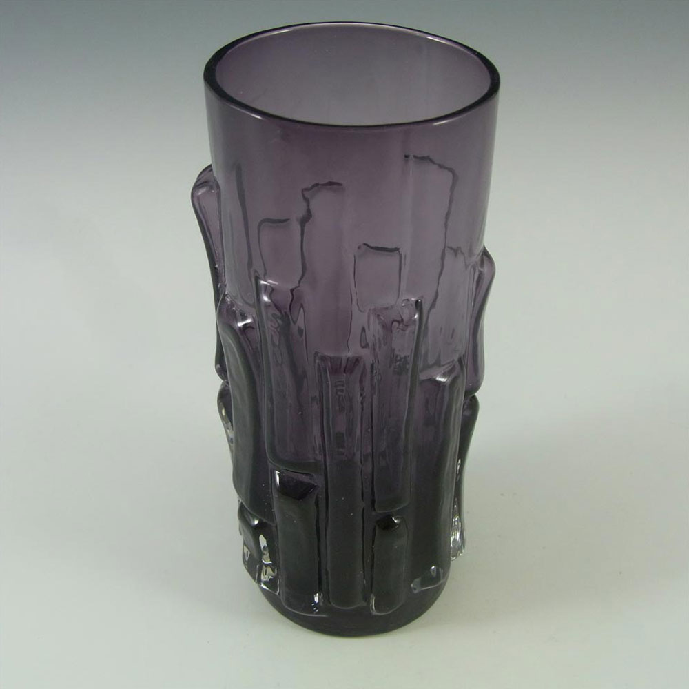 (image for) Aseda Swedish Purple Glass Bark 5.75" Vase - Bo Borgstrom B5/830 - Click Image to Close