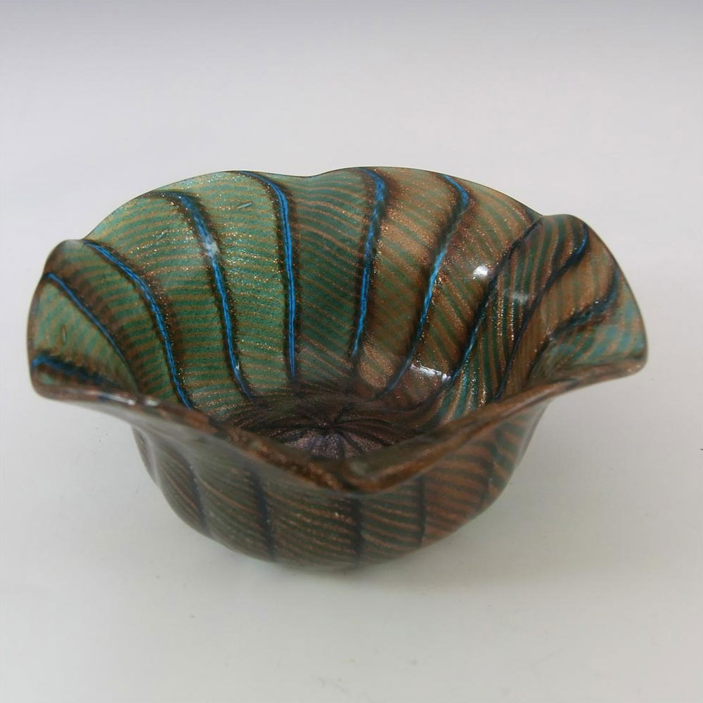 (image for) Salviati Murano Aventurine Green Glass Bowl - Click Image to Close