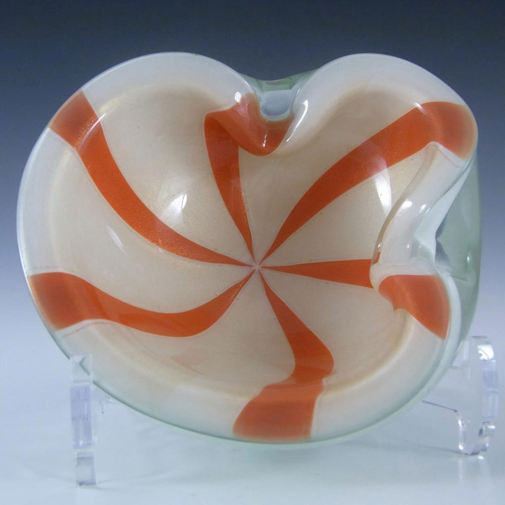 (image for) Barbini 1950's Murano Glass Gold Leaf 'Circus Tent' Bowl - Click Image to Close