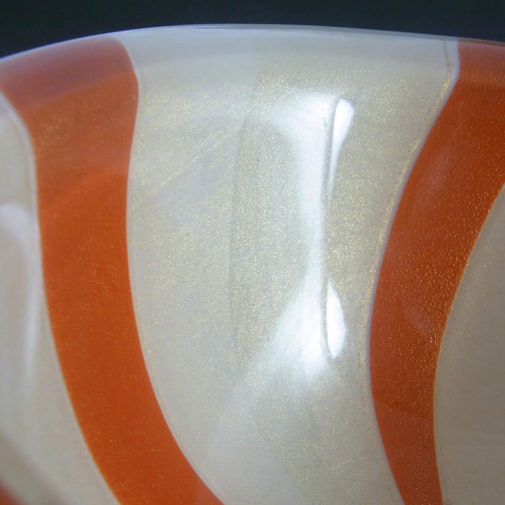 (image for) Barbini 1950's Murano Glass Gold Leaf 'Circus Tent' Bowl - Click Image to Close