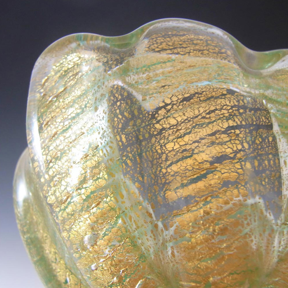 (image for) Barovier & Toso Murano Cordonato d'Oro Gold Leaf Glass Bowl - Click Image to Close