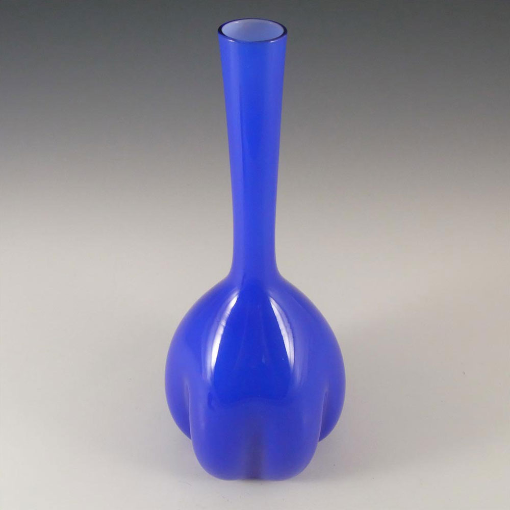 (image for) Elme 1970s Scandinavian Blue Cased Glass 'Melon-Form' Vase #2 - Click Image to Close