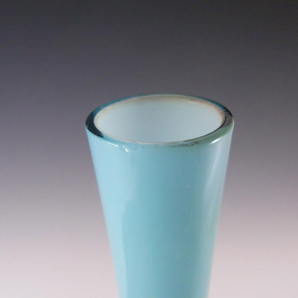 Elme Scandinavian Blue Cased Glass 'Three Sided' Vase - Click Image to Close