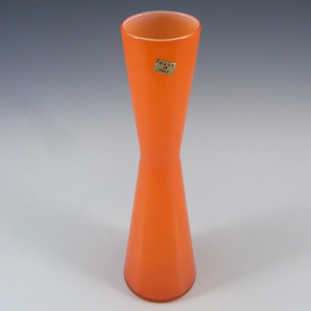 Empoli Italian Scandinavian Style Orange Cased Glass Vase - Click Image to Close