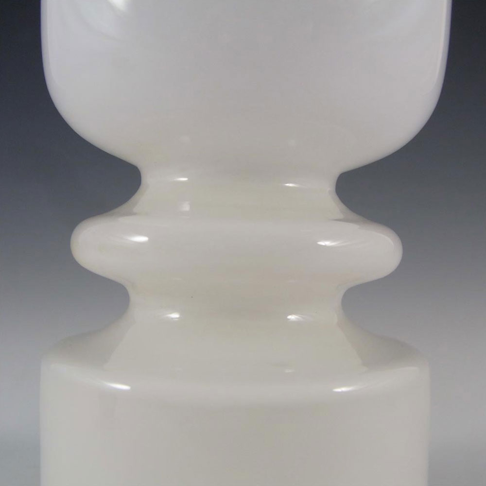 (image for) Lindshammar 1970's Swedish White Hooped Glass Vase - Click Image to Close