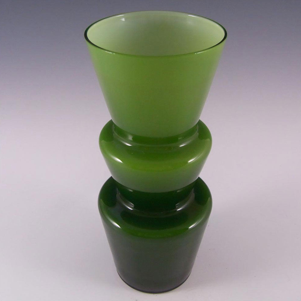 (image for) Lindshammar / Alsterbro / JC Swedish Green Hooped Glass Vase - Click Image to Close