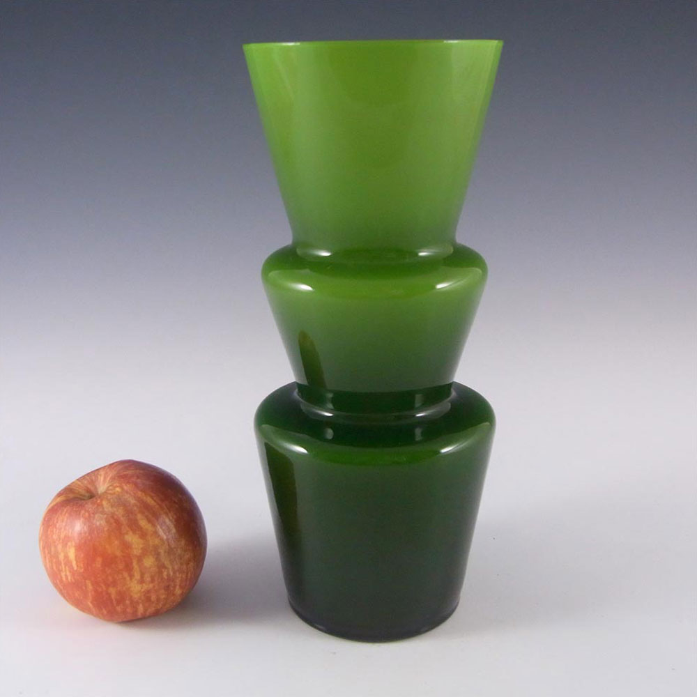 (image for) Lindshammar / Alsterbro / JC Swedish Green Hooped Glass Vase - Click Image to Close