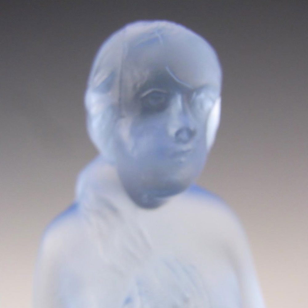 (image for) Sowerby Art Deco Frosted Blue Glass Nude Lady Figurine - Click Image to Close
