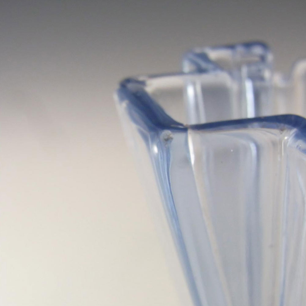 (image for) Bagley #334 Art Deco 8" Vintage Blue Glass 'Grantham' Vase - Click Image to Close