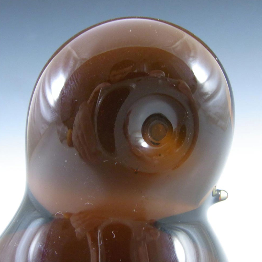 FM Konstglas/Ronneby Swedish Brown Glass Bird - Labelled - Click Image to Close