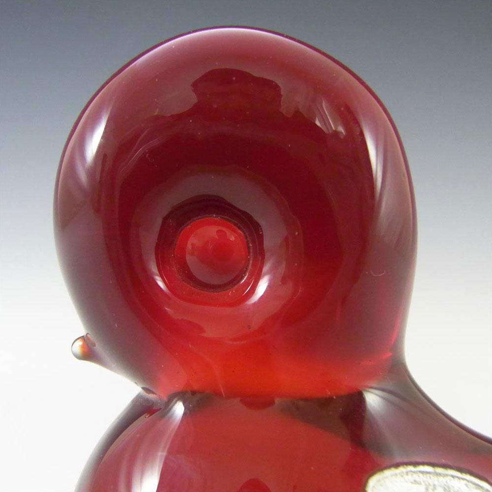 (image for) FM Konstglas/Ronneby Swedish Red Glass Bird - Labelled - Click Image to Close