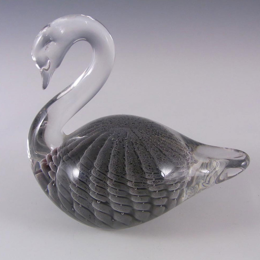 (image for) FM Konstglas/Marcolin Fumato Glass Bird/Swan - Signed - Click Image to Close