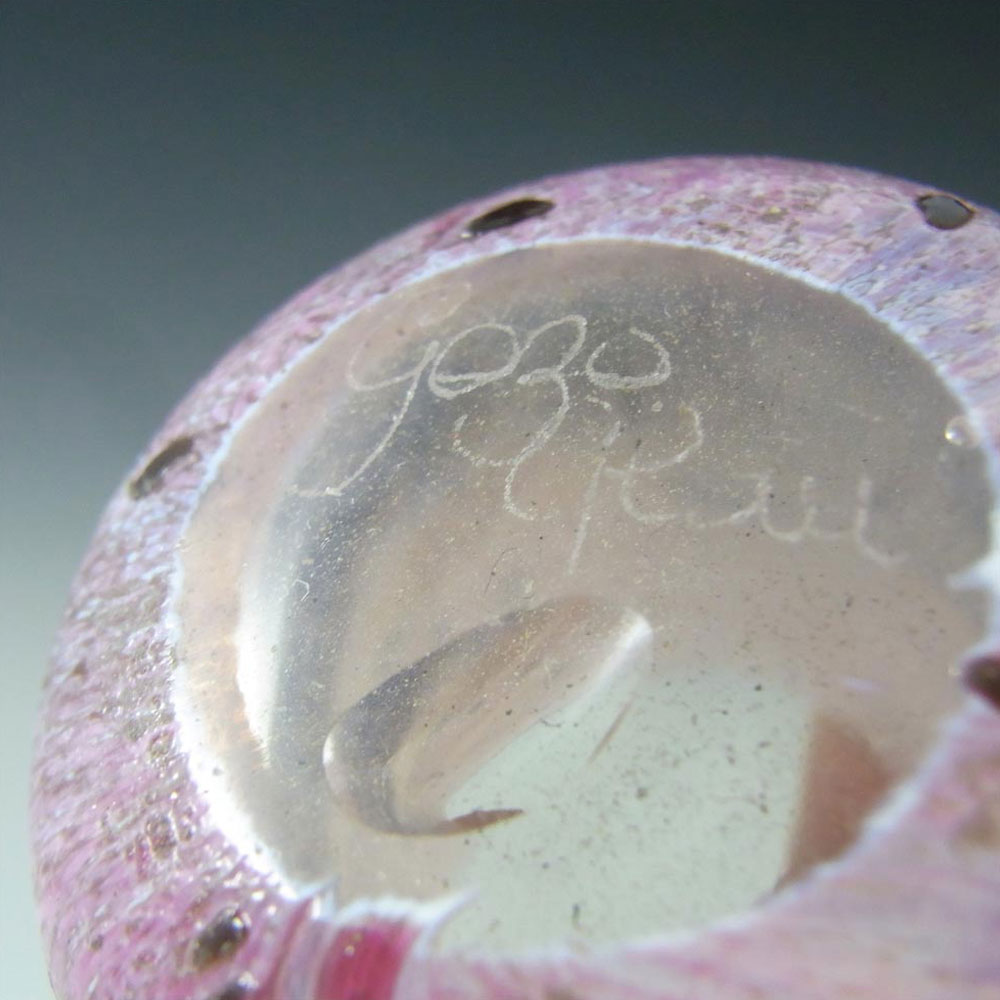 Gozo Maltese Glass 'Seashell' Vase - Signed + Labelled #2 - Click Image to Close