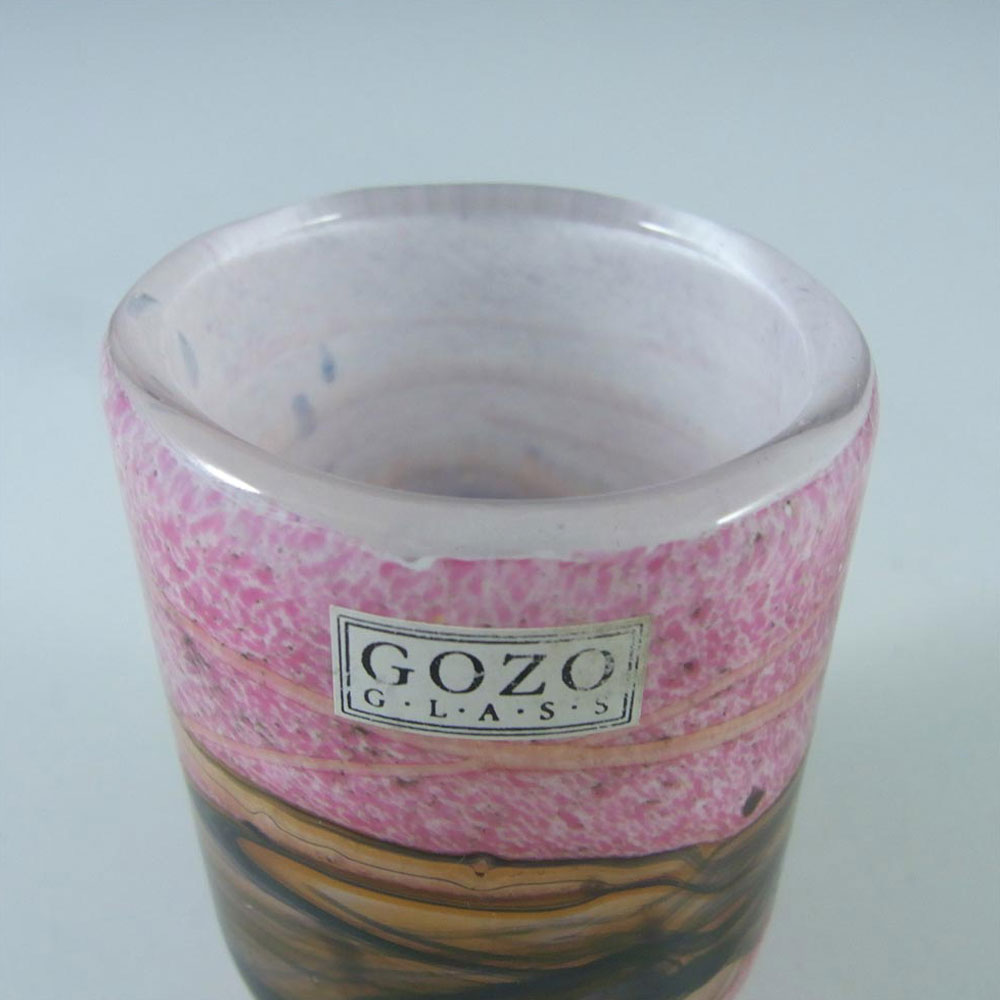 Gozo Maltese Glass 'Seashell' Vase - Signed + Labelled #2 - Click Image to Close