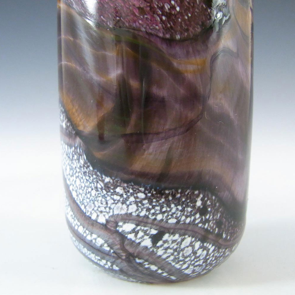 (image for) SIGNED Gozo Maltese Purple Glass 'Seashell' Cylinder Vase, Labelled - Click Image to Close