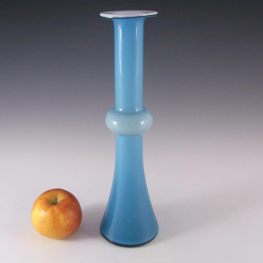 (image for) Holmegaard Carnaby Blue Glass 10.25" Vase by Christer Holmgren - Click Image to Close