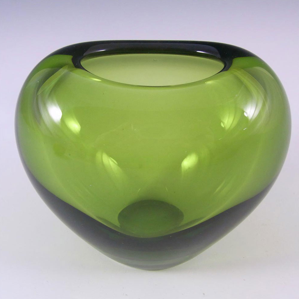 (image for) Holmegaard #18120 Per Lutken Green Glass 'Majgrøn' Vase - Signed - Click Image to Close