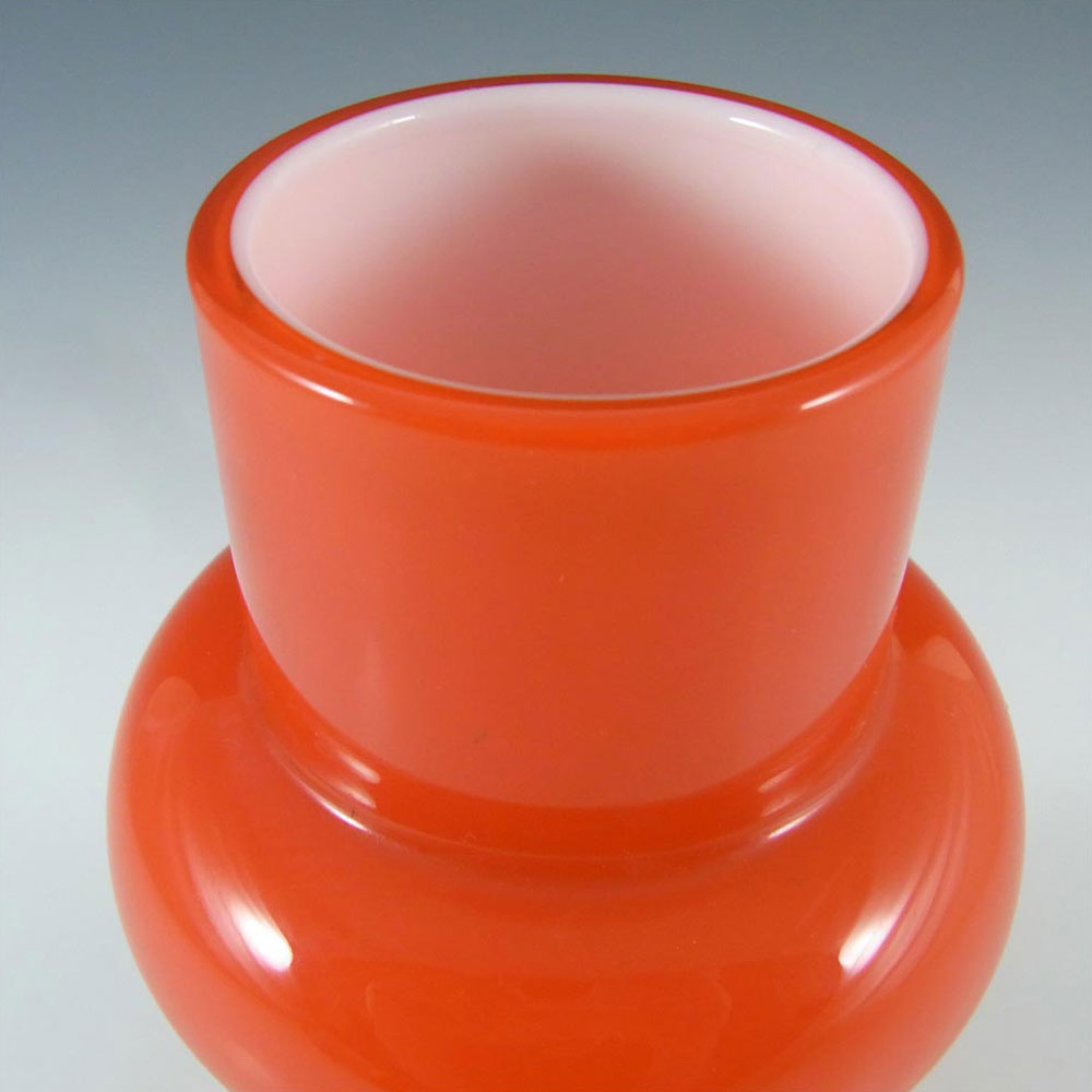 (image for) Lindshammar / Alsterbro Red Cased Glass Hooped Vase by Gunnar Ander - Click Image to Close