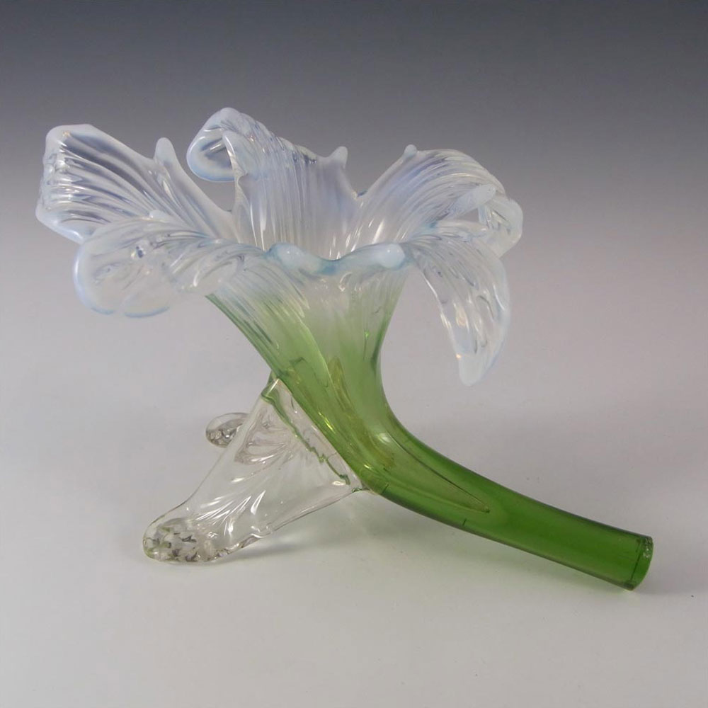 (image for) Kralik Art Nouveau 1900's Opalescent Floriform Glass Vase #1 - Click Image to Close