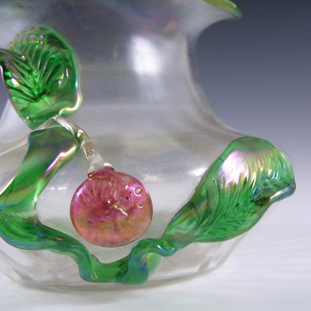 Kralik Art Nouveau Applied Berries Iridescent Glass Vase - Click Image to Close