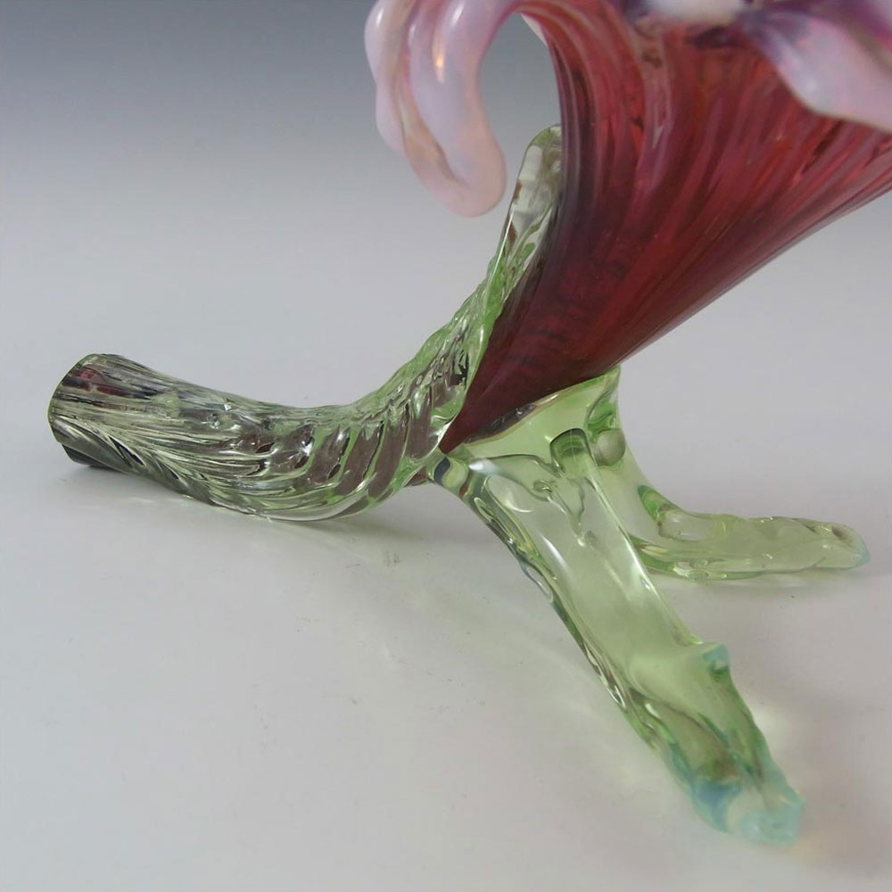Kralik Art Nouveau Uranium Opalescent Floriform Glass Vase - Click Image to Close