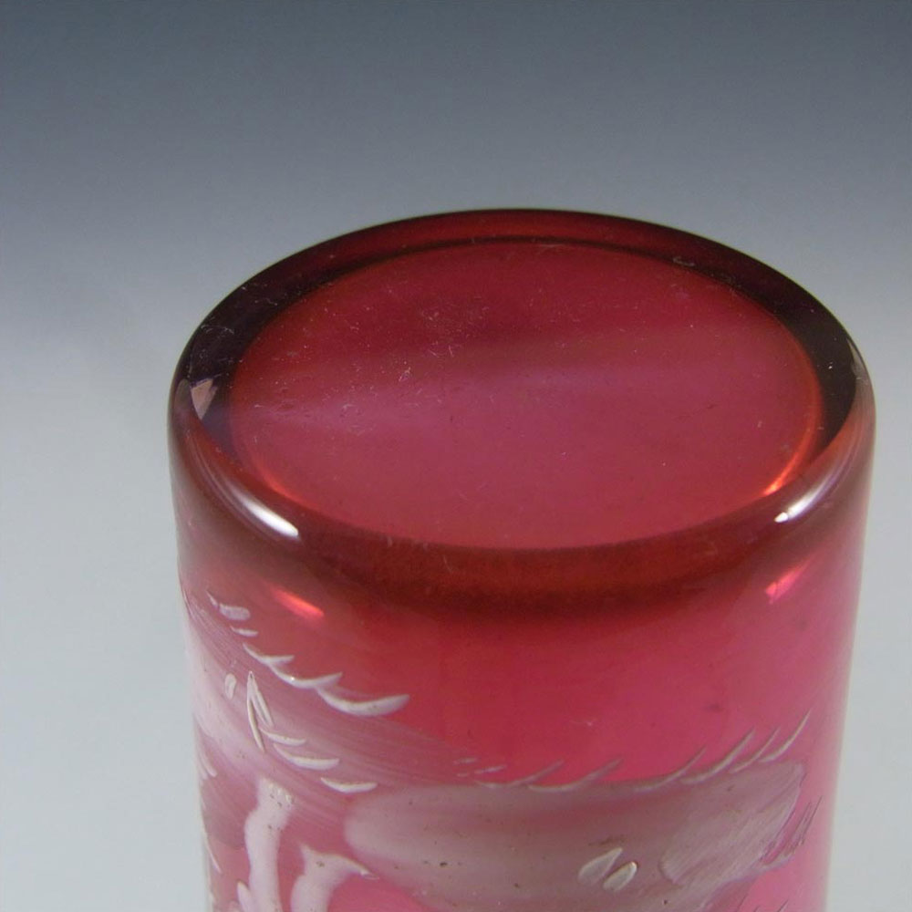 (image for) Mary Gregory Bohemian Hand Enamelled Pink Glass Tumbler #3 - Click Image to Close