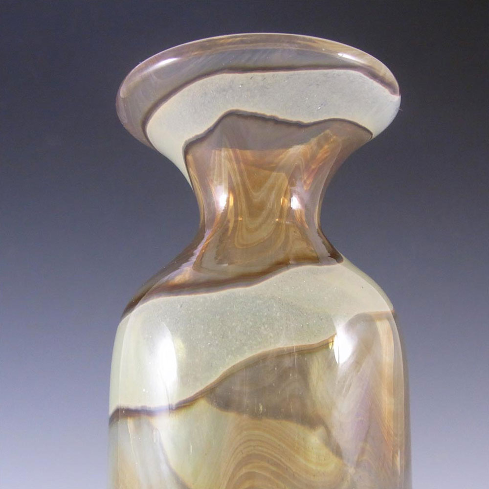 Mdina 'Earthtones' Maltese Sandy Glass Vase - Signed - Click Image to Close