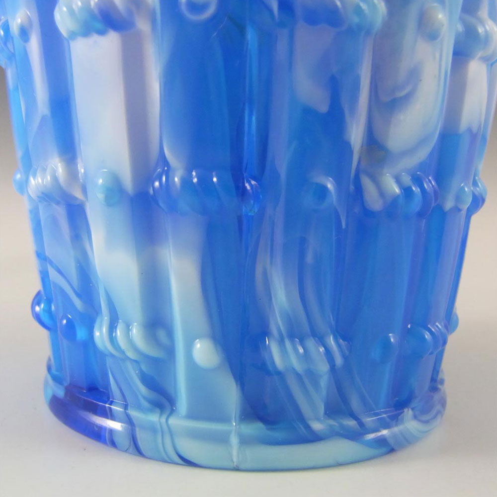 (image for) Victorian 1890's Blue Malachite/Slag Glass Bowl/Spill Vase - Click Image to Close