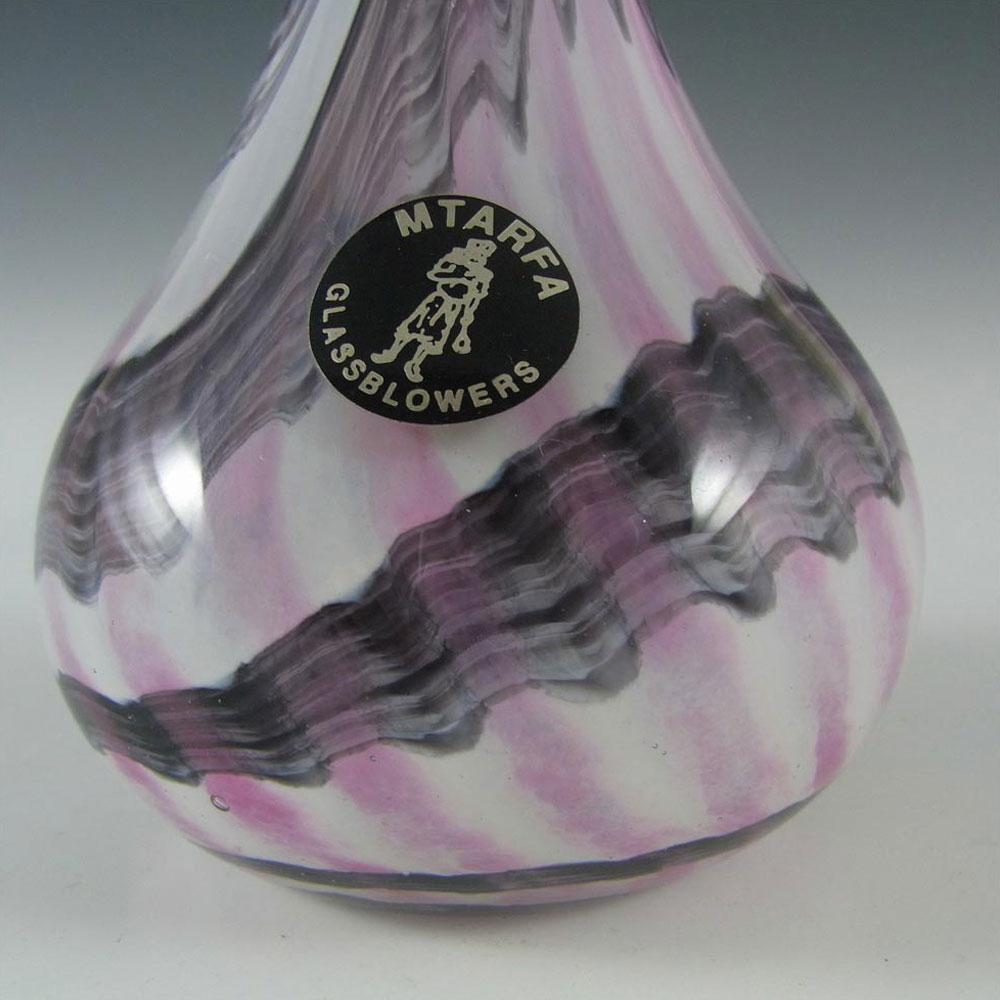 (image for) SIGNED Mtarfa Maltese Organic Purple & White Glass Vase - Click Image to Close