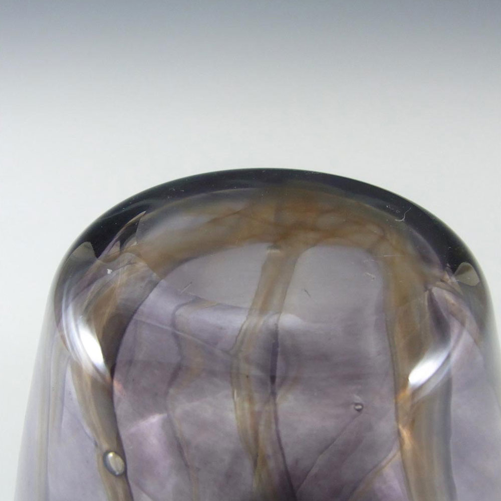 Mtarfa Maltese Organic Purple Striped Glass Vase - Label - Click Image to Close