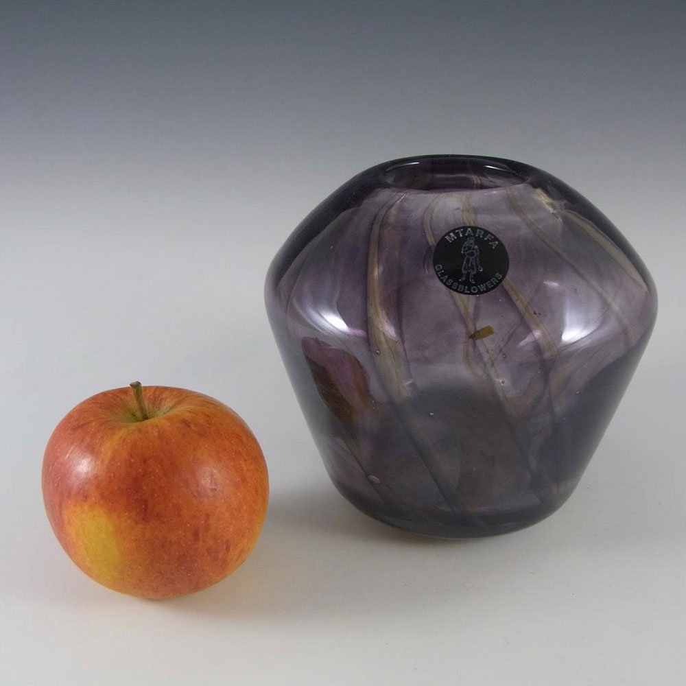 Mtarfa Maltese Organic Purple Striped Glass Vase - Label - Click Image to Close