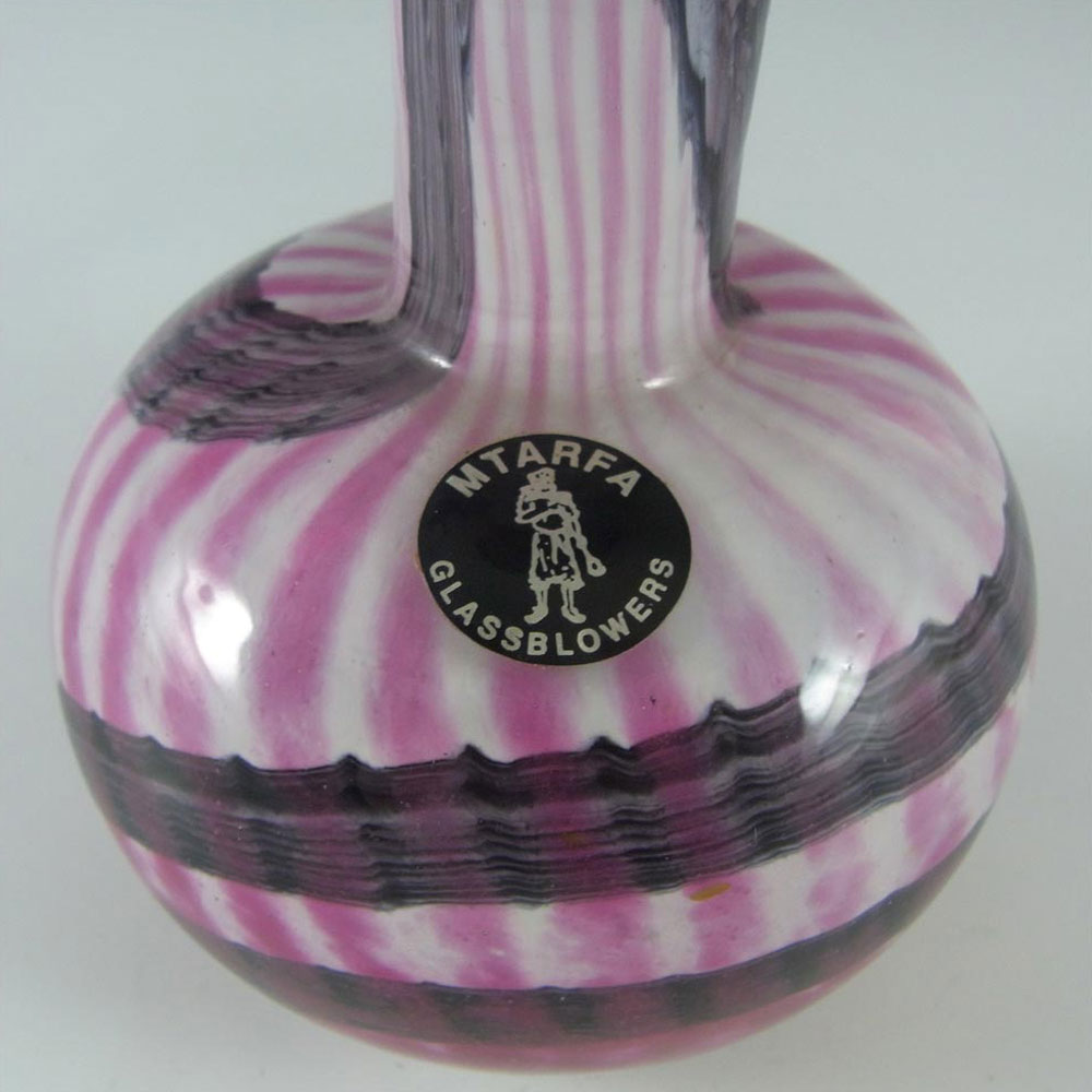 Mtarfa Maltese Organic Purple & White Glass Vase - Signed #3 - Click Image to Close