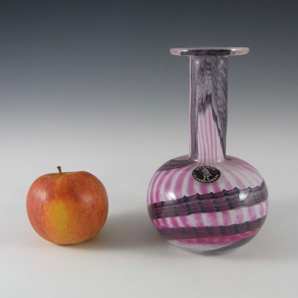 (image for) Mtarfa Maltese Organic Purple & White Glass Vase - Signed #3 - Click Image to Close