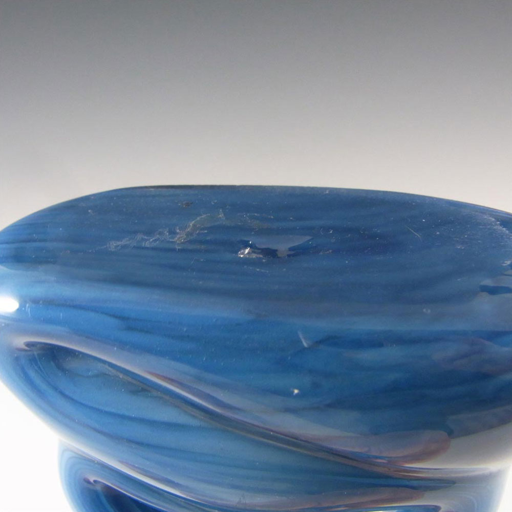 (image for) Mtarfa Maltese Organic Blue & White Glass Vase - Signed - Click Image to Close
