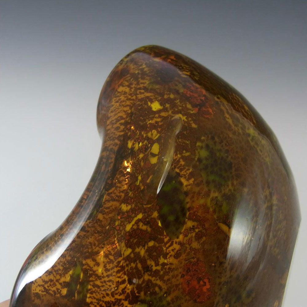 Murano Venetian Amber Glass Silver Leaf Bowl/Ashtray - Click Image to Close