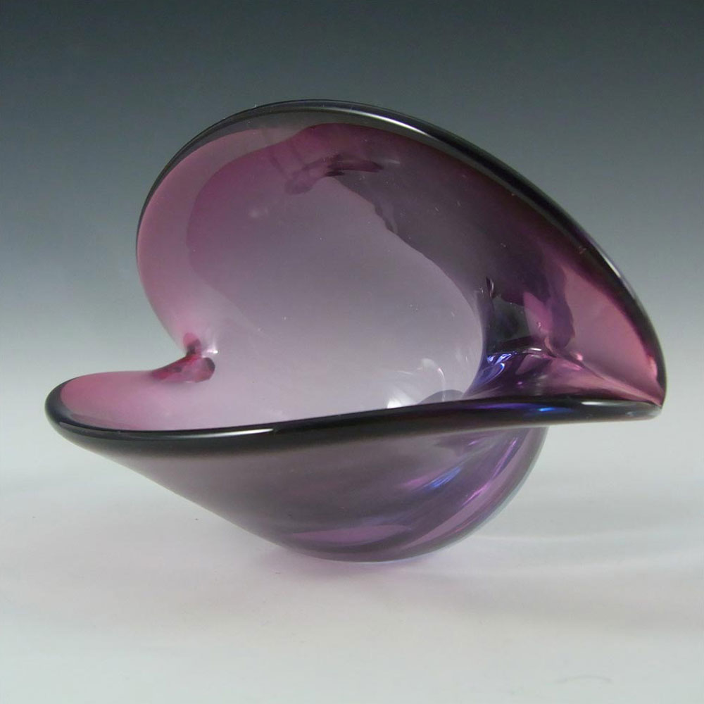 Seguso Dalla Venezia Murano Pink Glass Clam Bowl/Vase - Click Image to Close