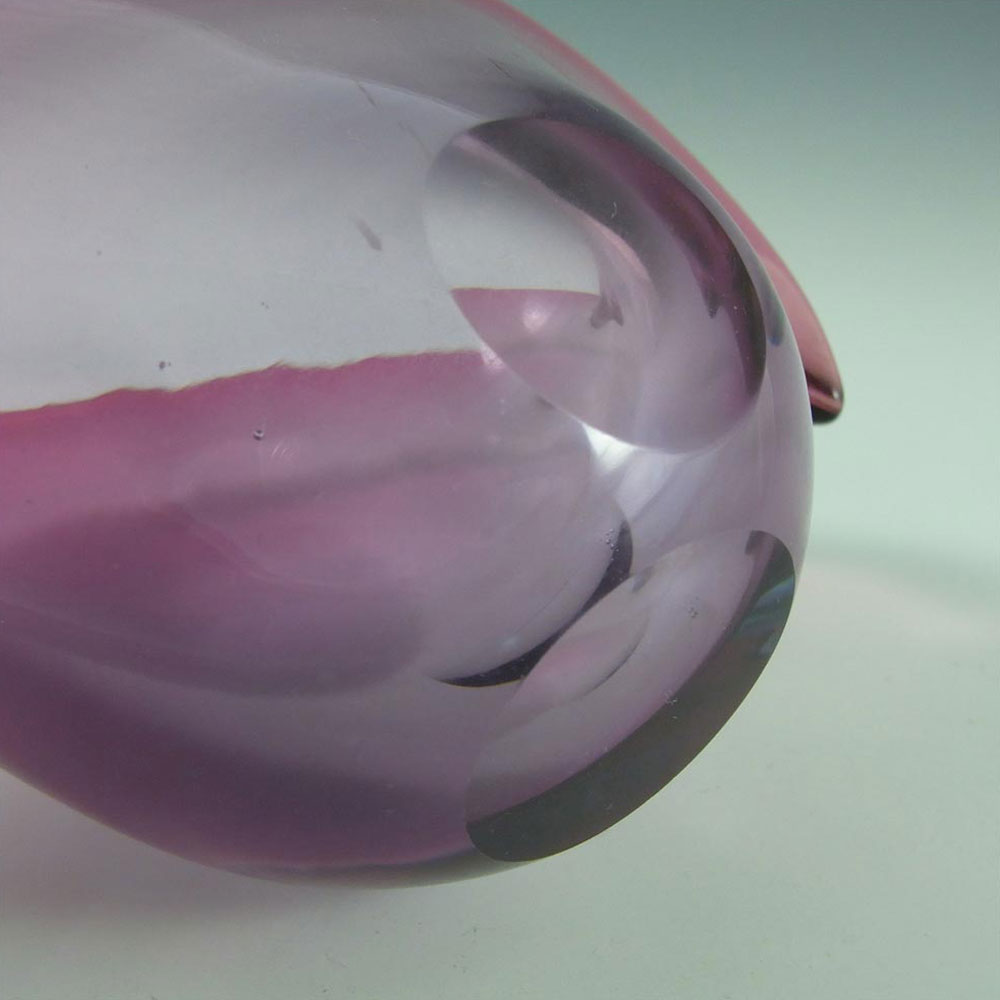 Seguso Dalla Venezia Murano Pink Glass Clam Bowl/Vase - Click Image to Close