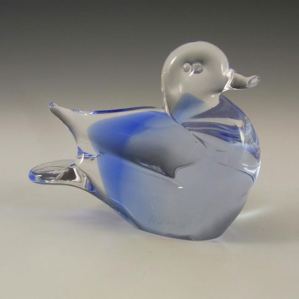 V. Nason & Co Murano Blue Glass Bird Sculpture - Label - Click Image to Close