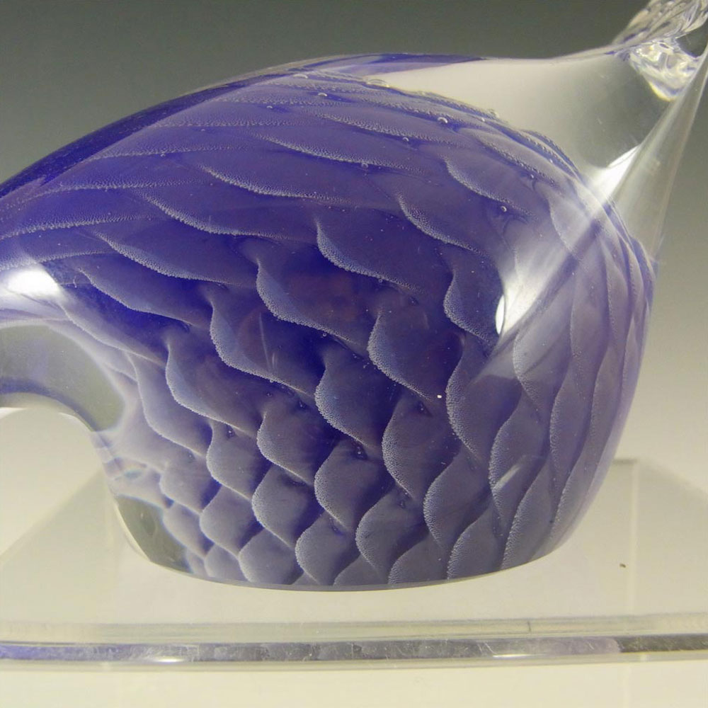 (image for) V. Nason & Co Murano Blue Fumato Glass Duck Sculpture - Label - Click Image to Close