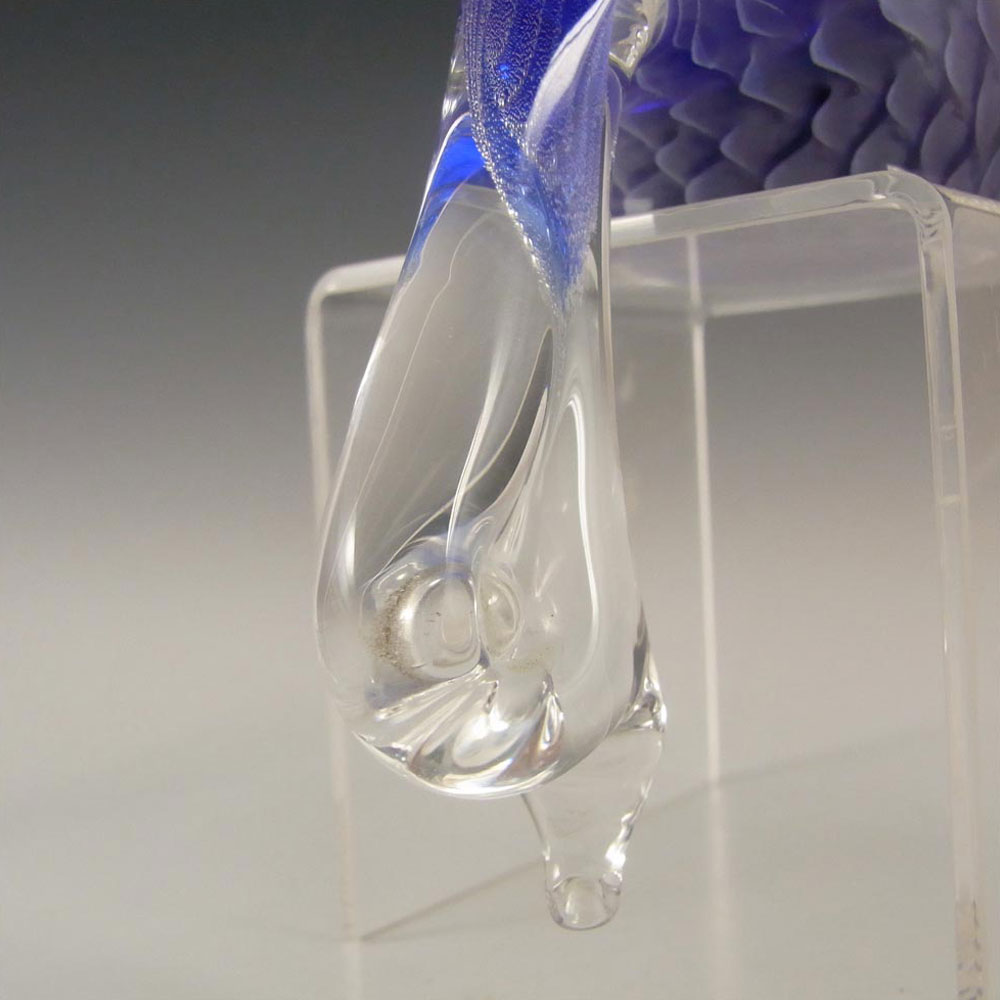 (image for) V. Nason & Co Murano Blue Fumato Glass Duck Sculpture - Label - Click Image to Close