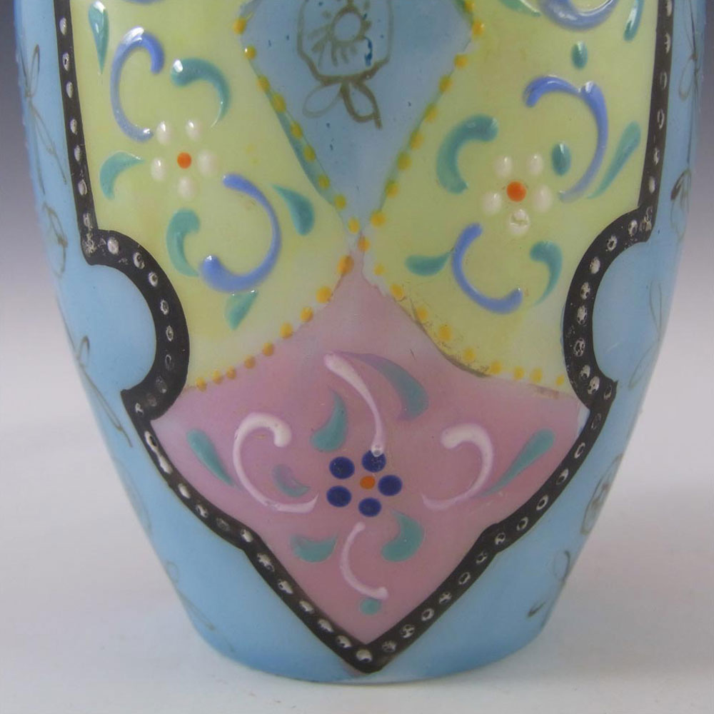 Harrach Victorian Hand Painted/Enamelled 'Moroccan Ware' Glass Vase - Click Image to Close