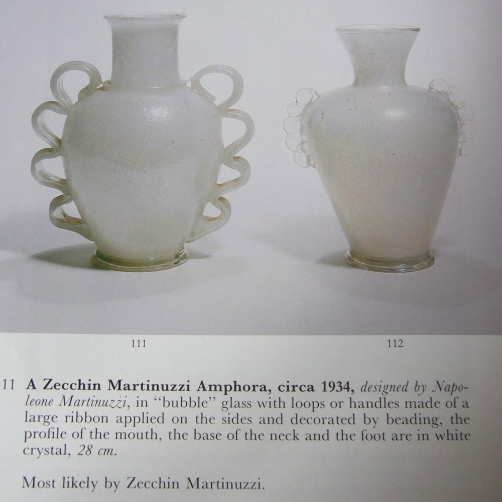 (image for) RARE Napoleone Martinuzzi Large Murano Pulegoso Glass Vase - Click Image to Close