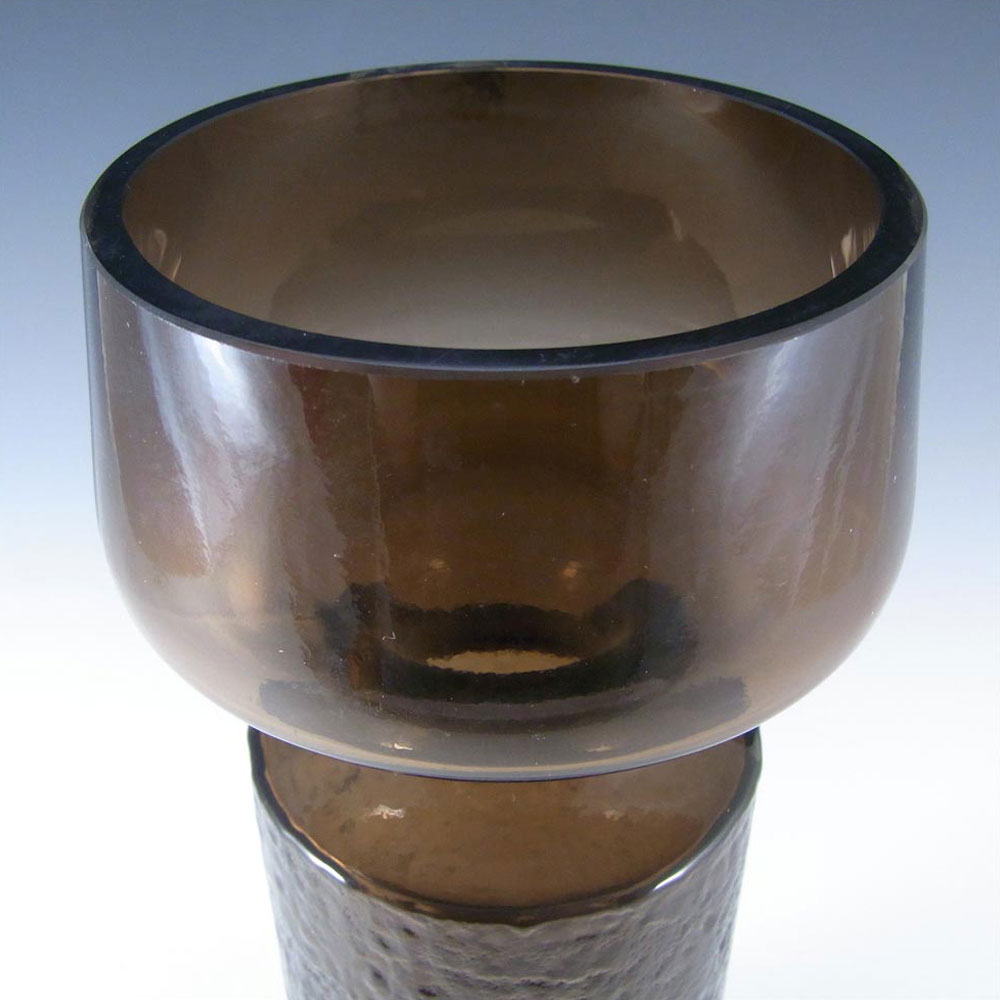 Riihimaki #1495 Riihimaen Tamara Aladin Brown Glass 'Safari' Vase - Click Image to Close