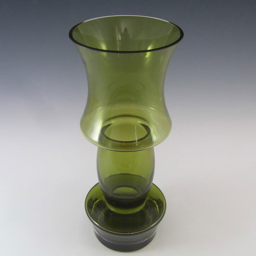 (image for) Riihimaki Large Riihimaen Lasi Oy Finnish Green Glass Vase - Click Image to Close